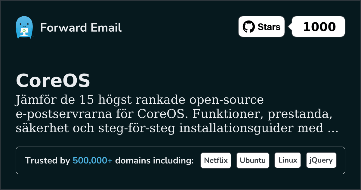 15 Toppbetygade Open Source E-postservrar för CoreOS 2026
