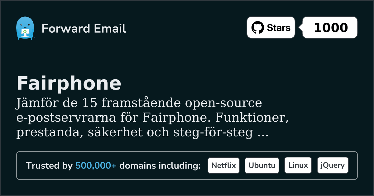 15 Framstående Open Source E-postservrar för Fairphone 2026