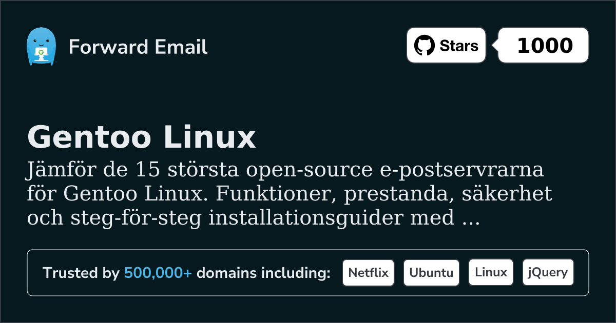 15 Största Open Source E-postservrar för Gentoo Linux 2026