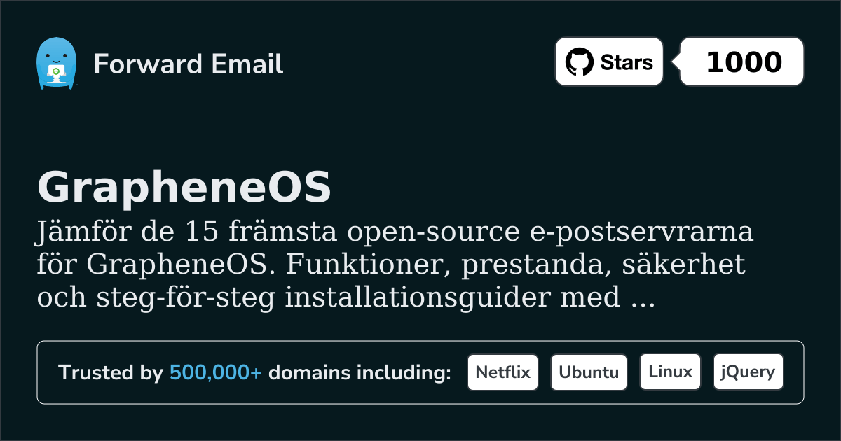 15 Topp Open Source E-postservrar för GrapheneOS 2026