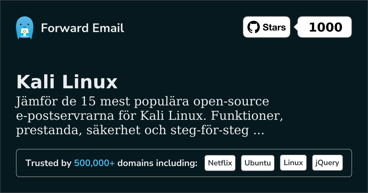 15 Mest Populära Open Source E-postservrar för Kali Linux 2026