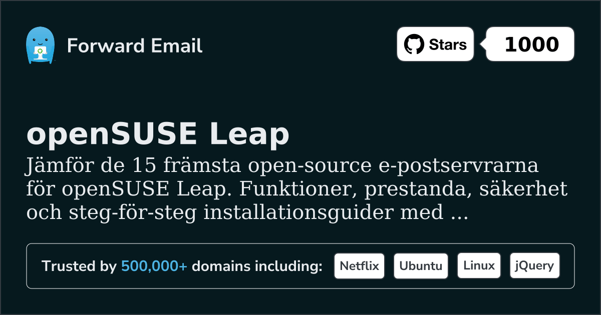 15 Topp Open Source E-postservrar för openSUSE Leap 2026