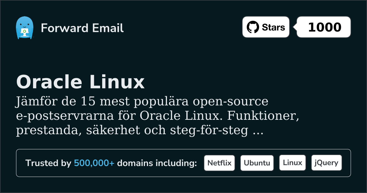 15 mest populära open source-e-postservrar för Oracle Linux 2026