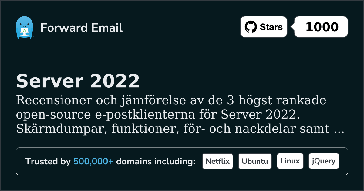 3 toppbedömda open source-e-postklienter för Server 2022 2026