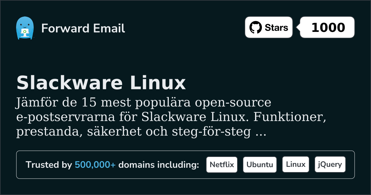 15 mest populära open source-e-postservrar för Slackware Linux 2026