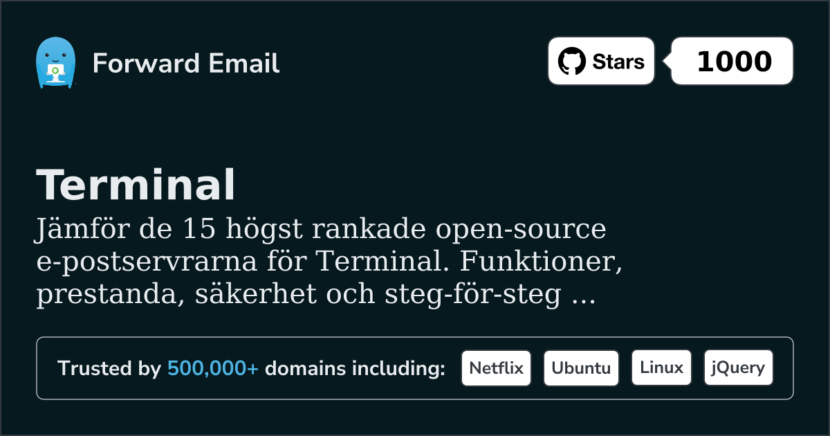 15 högst rankade open source-e-postservrar för Terminal 2026
