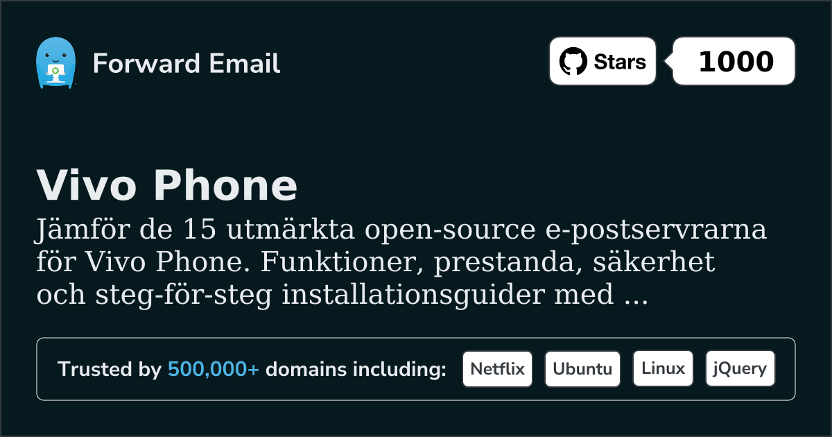 15 utmärkta open source-e-postservrar för Vivo Phone 2026