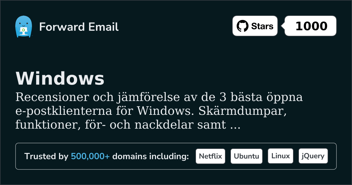 3 Bästa Open Source E-postklienter för Windows 2026