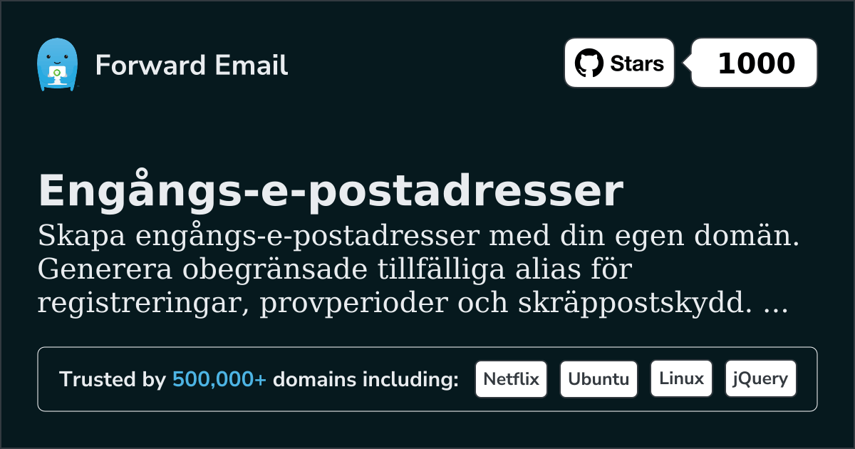 Engångs-e-postadresser - Tillfälliga alias för egna domäner