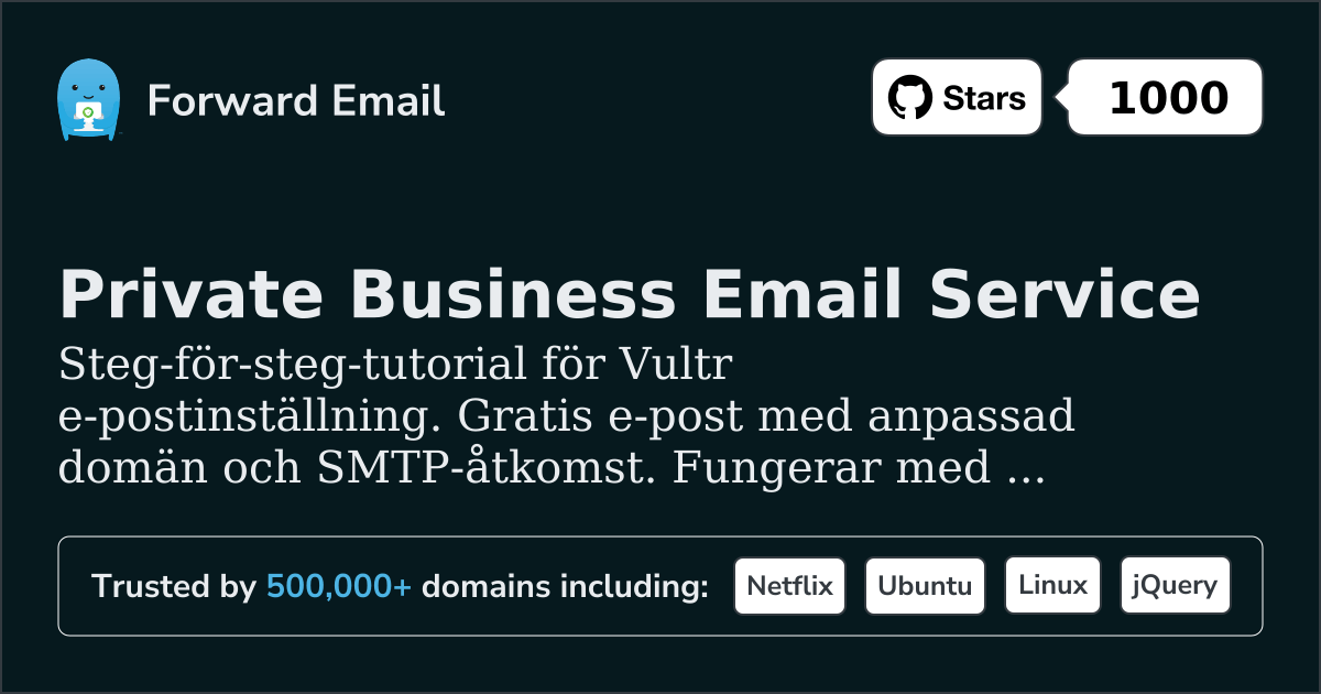 Hur man konfigurerar e-post med Vultr