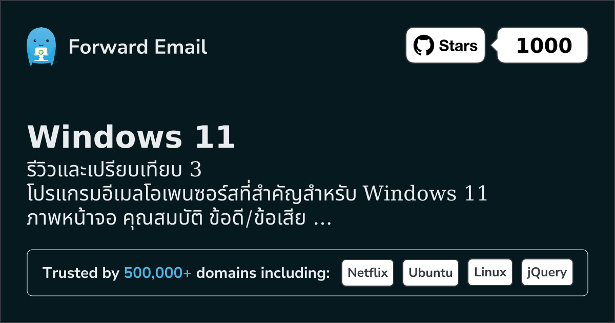 3 โปรแกรมอีเมลโอเพนซอร์สที่สำคัญสำหรับ Windows 11 2026