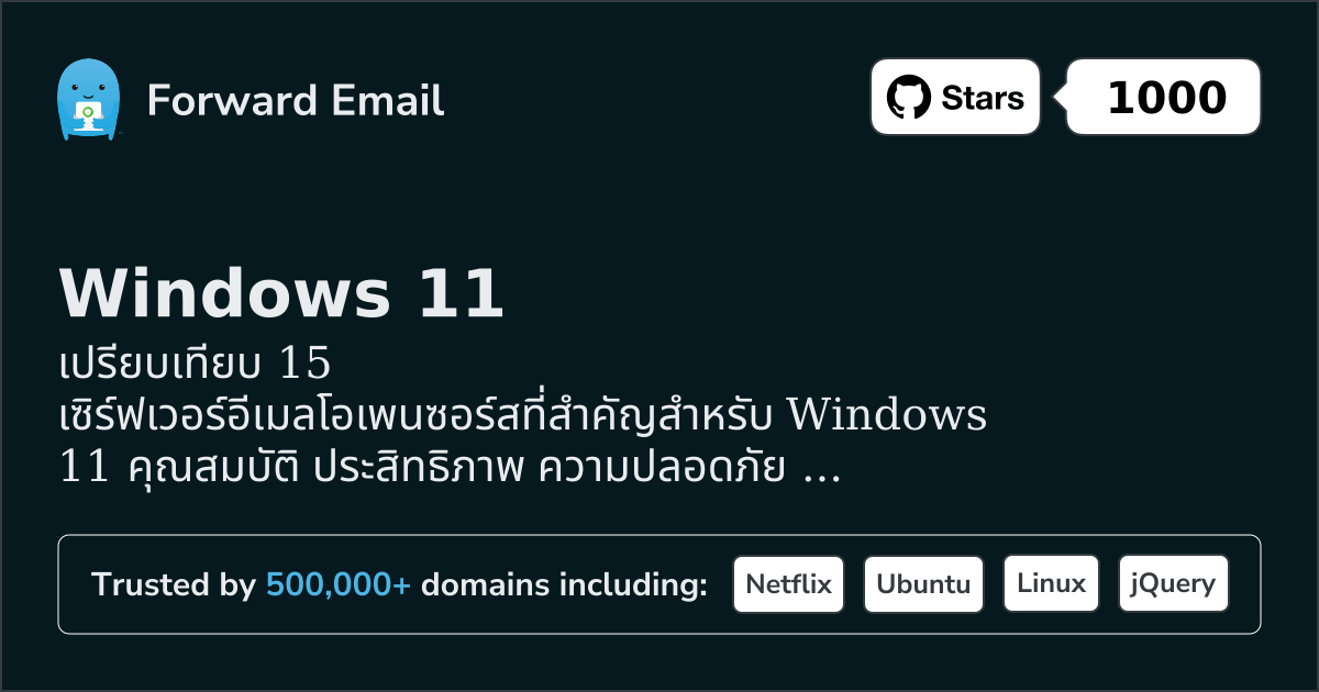 15 เซิร์ฟเวอร์อีเมลโอเพนซอร์สที่สำคัญสำหรับ Windows 11 2026