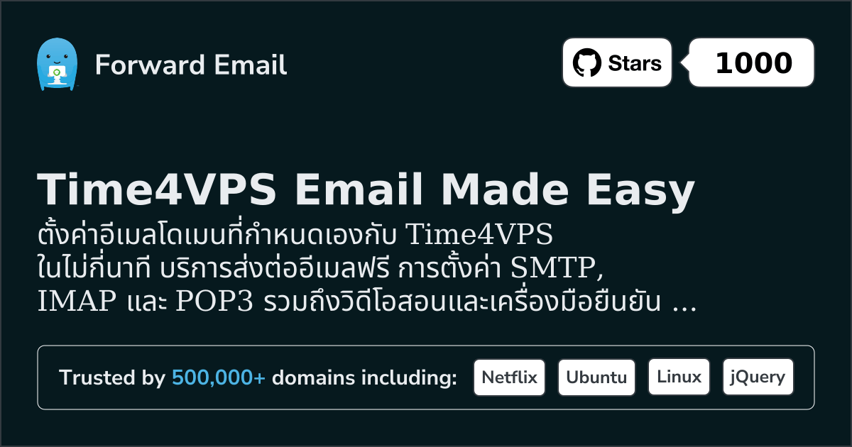 วิธีตั้งค่าอีเมล์ด้วย Time4VPS