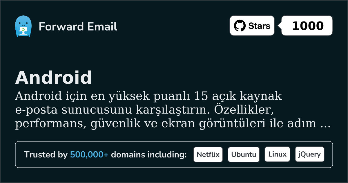 15 En Çok Oy Alan Açık Kaynak E-posta Sunucusu Android için 2026