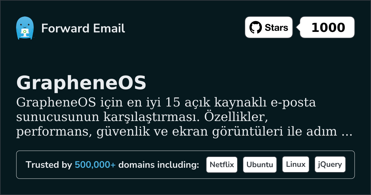 2026 için GrapheneOS 15 En İyi Açık Kaynak E-posta Sunucusu