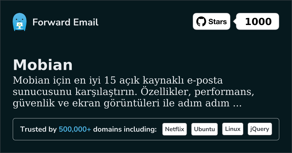 2026 için Mobian 15 En İyi Açık Kaynak E-posta Sunucusu