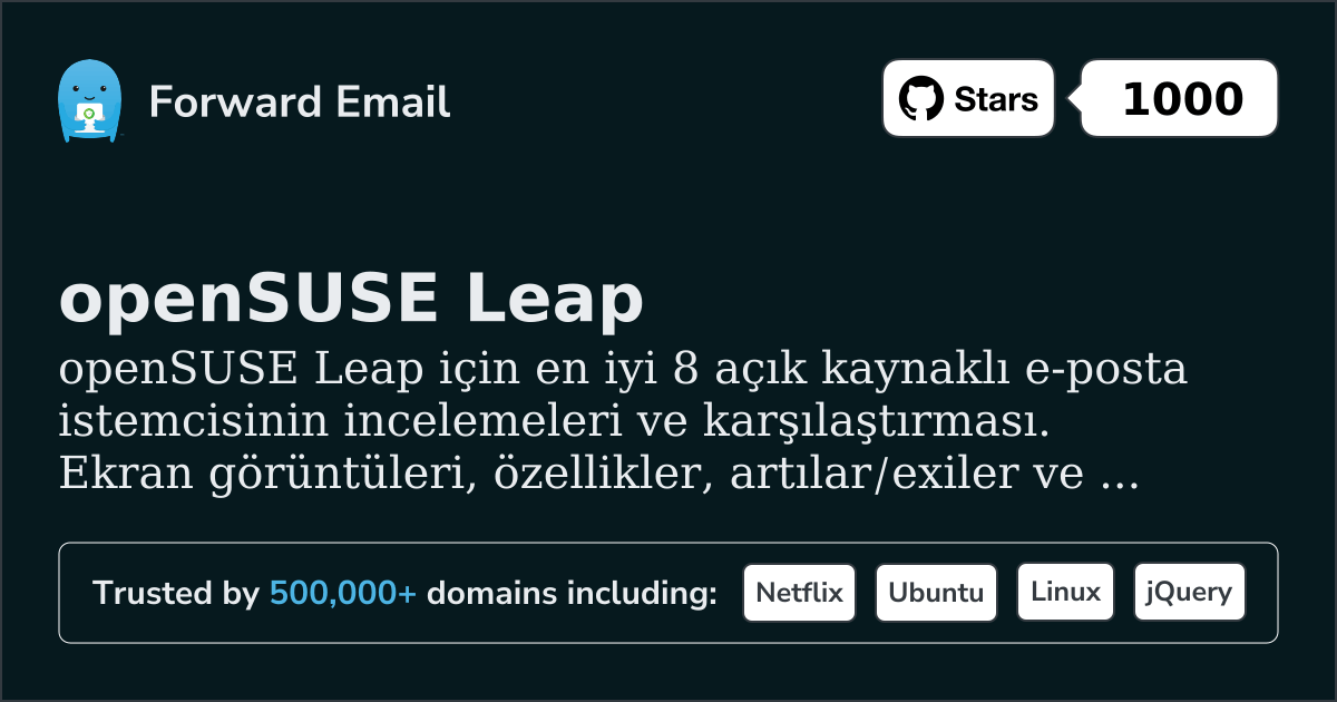 8 En Üst Düzey Açık Kaynak E-posta İstemcisi openSUSE Leap 2026 için