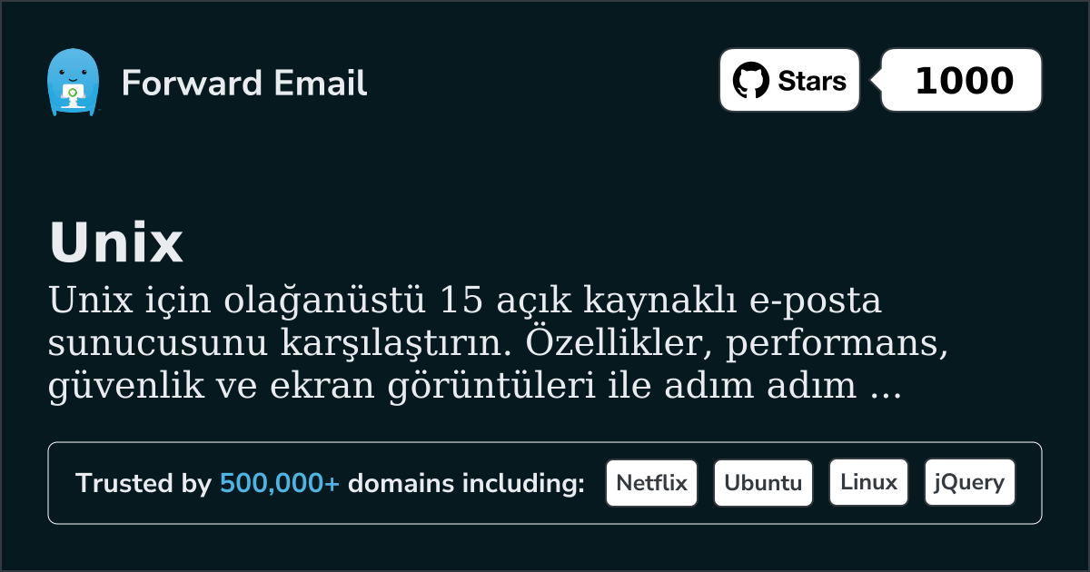 15 Olağanüstü Açık Kaynak E-posta Sunucusu Unix 2026 için
