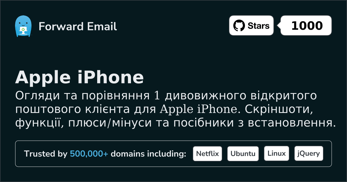 1 дивовижний відкритий поштовий клієнт для Apple iPhone 2026