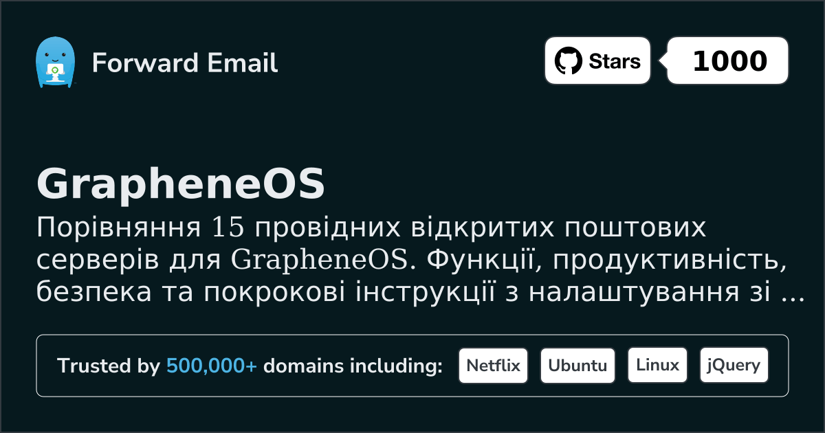 15 Топових Відкритих Поштових Серверів для GrapheneOS 2026