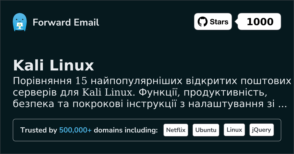 15 Найпопулярніших Відкритих Поштових Серверів для Kali Linux 2026