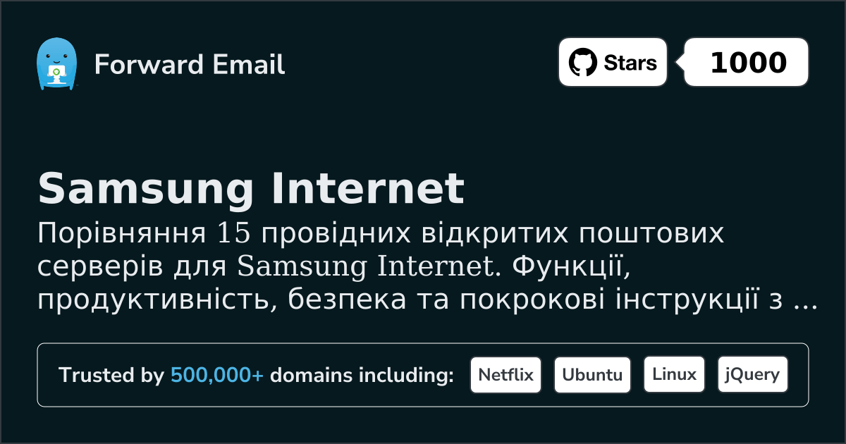 15 Топ Відкритих Поштових Серверів для Samsung Internet 2026