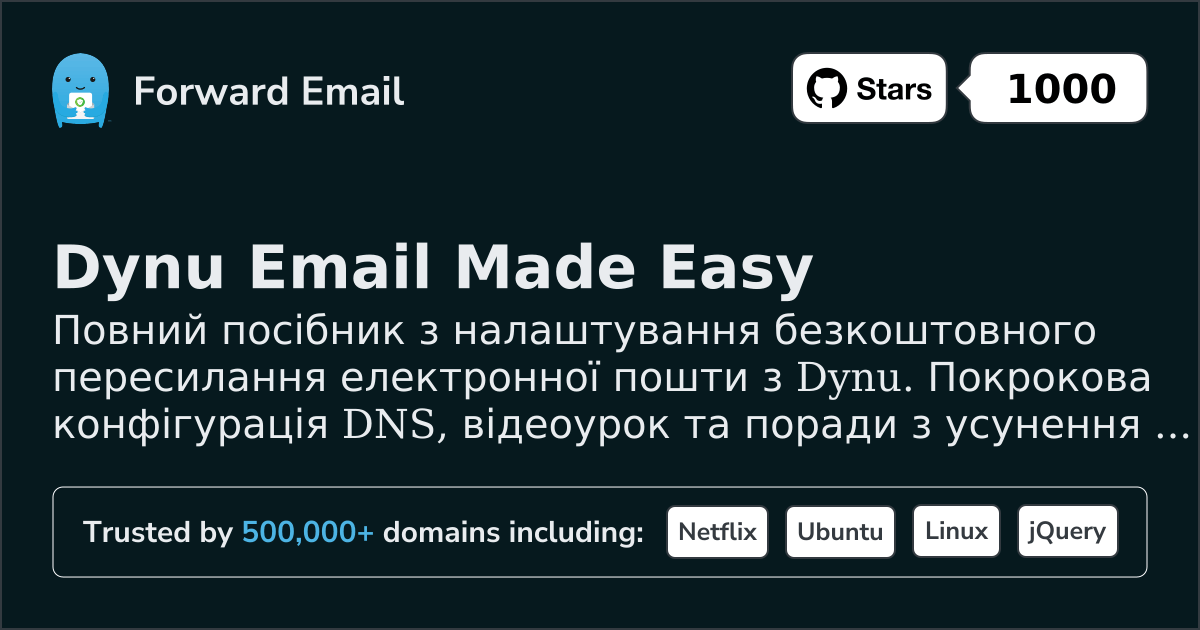 Як налаштувати електронну пошту за допомогою Dynu