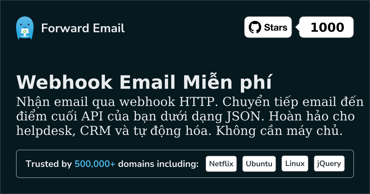Webhook Email Miễn phí - Gọi HTTP cho Email Đến 2026